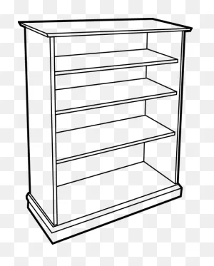 Bookshelf Black And White Clipart - Clipart Suggest