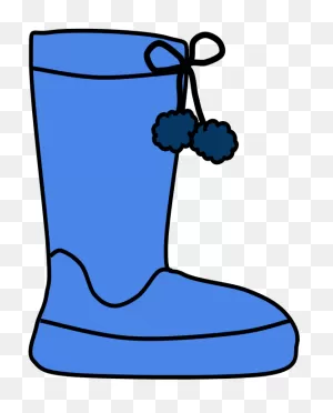 Boots, Pom-Poms, Snow, Rain, Blue - Snow Boot Clipart - Png ClipartFlare.com 