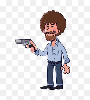 Bob Ross But With A Gun By Piemationsart On 