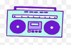 Radio #radyo #green #purple #yeşil #mor #cute #kawaii - Boombox ClipartFlare.com 