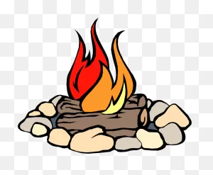 Bonfire Drawing On A Black Background Free Image Download