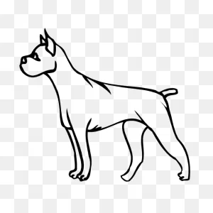 Boxer Dog Outline Sticker