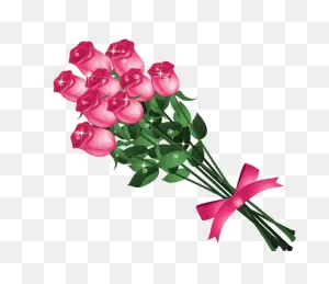 Download Pink Rose Clipart Wallpaper - Bouquet Of Roses Png Vector ClipartFlare.com 