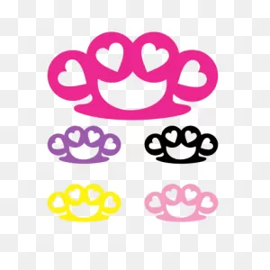 Brass Knuckles With Hearts Decal