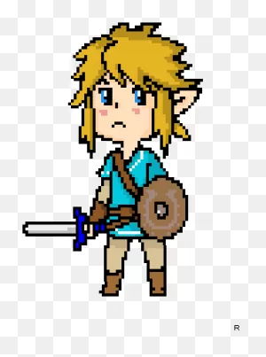 Botw Link In The Champion Tunic - Breath Of The Wild Link Pixel ClipartFlare.com 