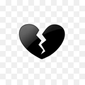 Emoji Black Heart Broken Png