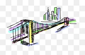 Vector Illustration Of Brooklyn Bridge Cable Suspension Clipart ClipartFlare.com 