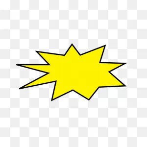 Comic Burst In Yellow And Black Vector Illustration | Free PNG-WebP