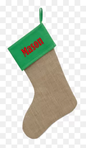 Download Personalized Red & Burlap Jute Christmas Stocking ClipartFlare.com 