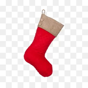 Red Minky Christmas Stocking With Burlap Cuff – Burlapbabe