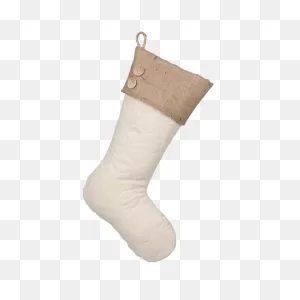 Single Quilted Stocking With Burlap Cuff And Buttons – Burlapbabe