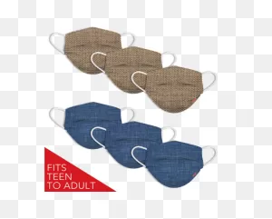Watchitude Adult Mask Burlap & Blue Linen