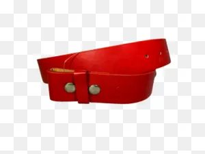 Black Brown Plain Leather Belt Strap Snap On No Buckle Casual Dress Mens  Womens - Red / S