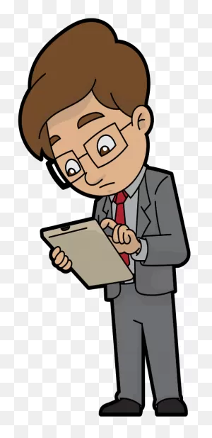 A Curious Cartoon Businessman - Clip Art | Full Size Png Download ClipartFlare.com 