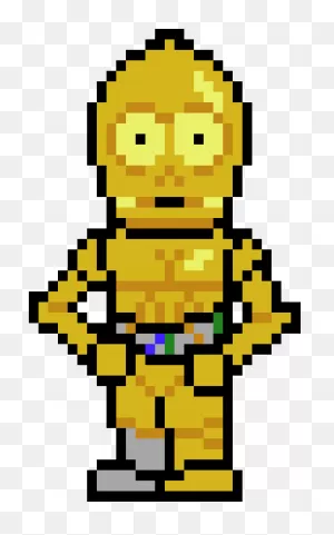 C3Po - Pixel Art Star Wars C3Po - (410X550) Png Clipart Download