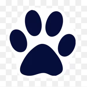 Custom Cat Paw Car Magnets - Navy Blue Dog Paw Clipart - Full Size ClipartFlare.com 
