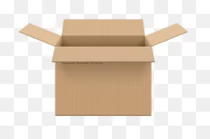 Vector Drawing Of An Open Shallow Cardboard Box | Public Domain ClipartFlare.com 