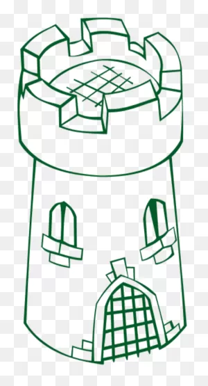 Castle Watch Tower Outline - Draw A Castle Tower Clipart - Full ClipartFlare.com 