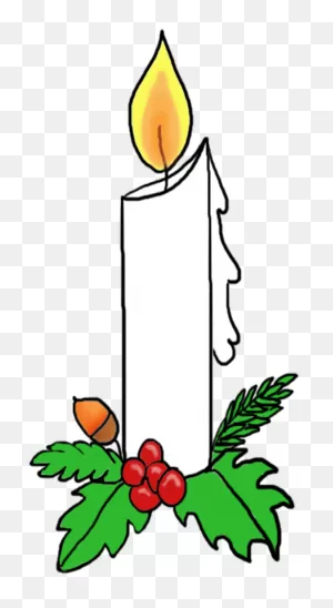 Christmas Candle With Holy - White Candle Clip Art - Png Download ClipartFlare.com 