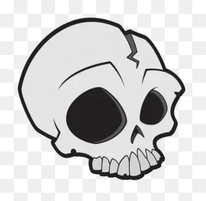 Printed Vinyl Cartoon Skull - Cartoon Skull Clipart - Full Size ClipartFlare.com 