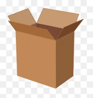 Dark Brown Open Cardboard Box Vector Illustration | Free PNG-WebP