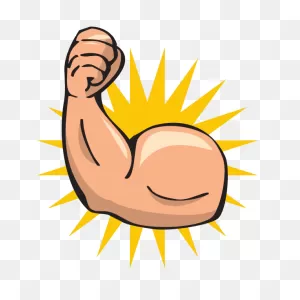Strong Arm In Cartoon Style | Free PNG-WebP