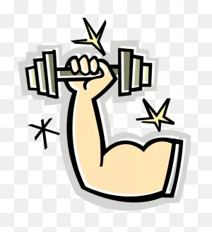 Vector Illustration Of Weightlifter Muscular Arm With - Cartoon ClipartFlare.com 