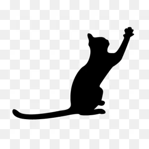 Cat Black Silhouette With Extended Tail And One Paw To Front ClipartFlare.com 