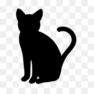 Cat With Tail Curled Up Sticker