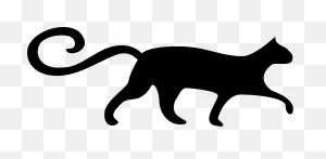 Cat Silhouette With Spiral Tail Comments Clipart - Full Size ClipartFlare.com 