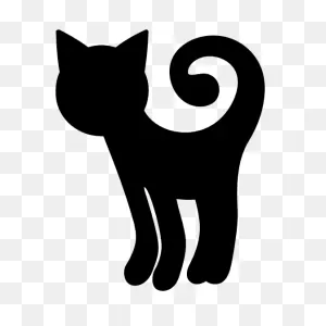 Standing Cat With Tail Curled Up Sticker