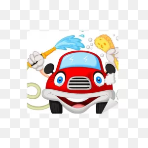 Cartoon Car Washing With Water Pipe And Sponge Sticker • Pixers ClipartFlare.com 