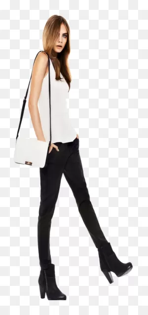 Clip Art Girl Background - Cara Delevingne Standing - Png Download ClipartFlare.com 