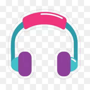 Colorful Headphones Hippie Sticker