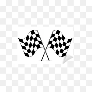 Vector Black And White Crossed Racing Checkered Flags Clipart Wall ClipartFlare.com 