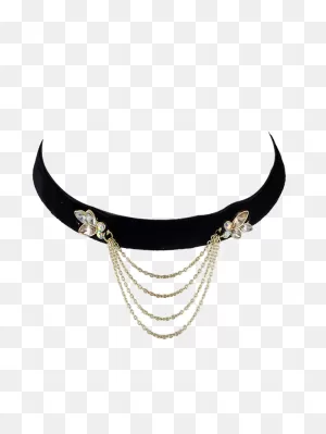 13% Off] 2021 Vintage Fringed Rhinestone Choker Necklace In Black ClipartFlare.com 