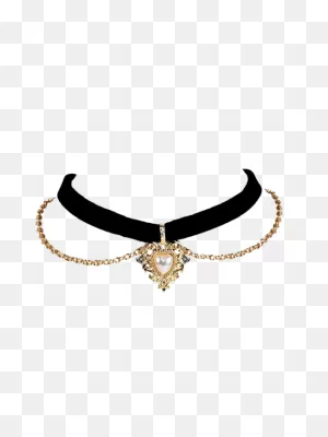 23% Off] 2021 Faux Pearl Love Heart Choker Necklace In Black | Zaful