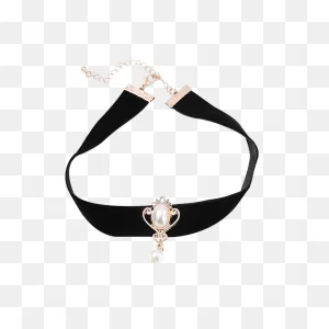 Stylish And Simple Black Flannelette Pearl Pendant Necklace For ClipartFlare.com 
