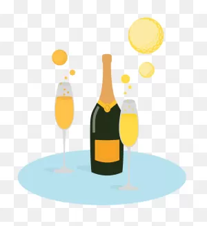 Champagne Bottle And Glasses With Bubbles That Look Clipart - Full ClipartFlare.com 