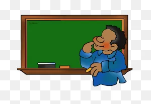 School Clip Art By Phillip Martin, Student At Chalkboard