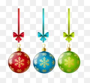 Large Transparent Three Christmas Ball Ornaments Clipart | Red ClipartFlare.com 