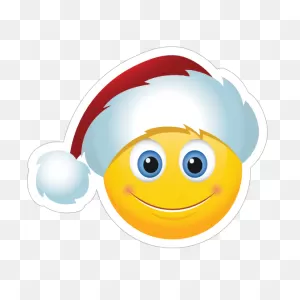 Cute Santa Claus Hat Christmas Emoji Sticker