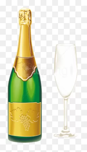 Free Png Champagne With Glass Png - Champagne Bottle Vector Png ClipartFlare.com 
