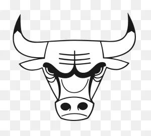 Download Hd Bull Drawing Chicago Bulls Logo White - ClipartFlare