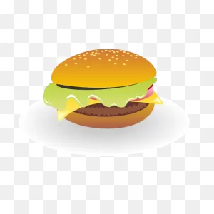 Cheeseburger With Sauce Vector Drawing | Free PNG-WebP