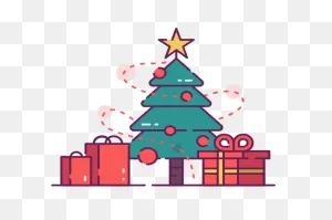 Christmas, Tree, With, Presents Free Icon Of Glyph Color Christmas