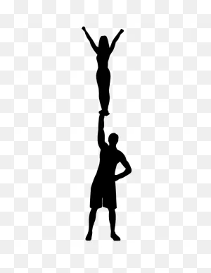 Transparent Background Cheer Stunt Silhouette - ClipartFlare