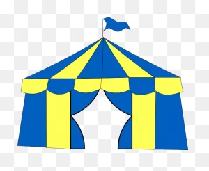 Download Yellow & Blue Circus Tent Clip Art - Tenda De Circo Png ClipartFlare.com 