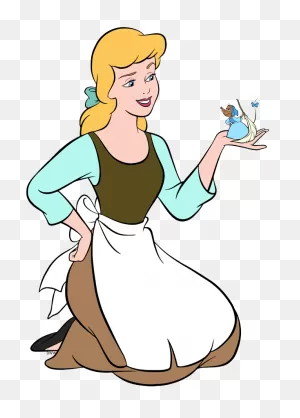 Clip Art Of Cinderella Holding A Cute Little Mouse #disney ClipartFlare.com 
