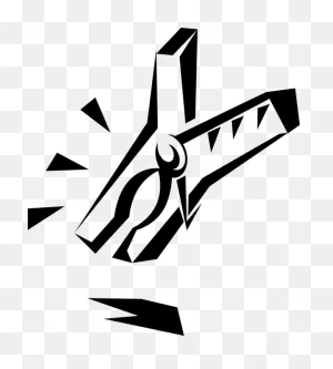 Vector Illustration Of Clothespin Or Clothes-Peg Fastener - Emblem ClipartFlare.com 